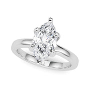 Lustrous Solitaire Marquise Diamond Engagement Ring in 10K/14K gold and platinum with certified lab-grown or natural diamonds