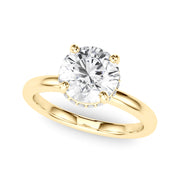 Opulent Rd Center Ps & Rd Sides Round Diamond Engagement Ring in 10K/14K gold and platinum with certified lab-grown or natural diamonds