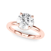 Opulent Rd Center Ps & Rd Sides Round Diamond Engagement Ring in 10K/14K gold and platinum with certified lab-grown or natural diamonds
