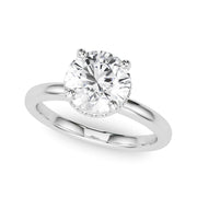Opulent Rd Center Ps & Rd Sides Round Diamond Engagement Ring in 10K/14K gold and platinum with certified lab-grown or natural diamonds