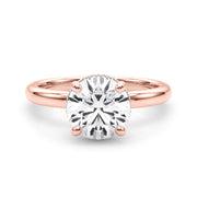 Opulent Rd Center Ps & Rd Sides Round Diamond Engagement Ring in 10K/14K gold and platinum with certified lab-grown or natural diamonds