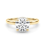 Opulent Rd Center Ps & Rd Sides Round Diamond Engagement Ring in 10K/14K gold and platinum with certified lab-grown or natural diamonds