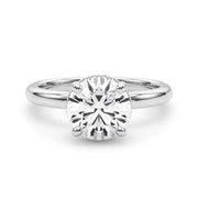 Opulent Rd Center Ps & Rd Sides Round Diamond Engagement Ring in 10K/14K gold and platinum with certified lab-grown or natural diamonds