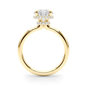 Opulent Rd Center Ps & Rd Sides Round Diamond Engagement Ring in 10K/14K gold and platinum with certified lab-grown or natural diamonds
