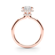 Opulent Rd Center Ps & Rd Sides Round Diamond Engagement Ring in 10K/14K gold and platinum with certified lab-grown or natural diamonds
