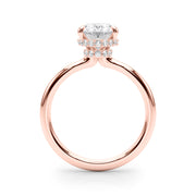 Celestial Hidden Halo Center Oval Diamond Engagement Ring in 10K/14K gold and platinum with certified lab-grown or natural diamonds