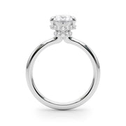 Celestial Hidden Halo Center Oval Diamond Engagement Ring in 10K/14K gold and platinum with certified lab-grown or natural diamonds