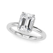 Crowned Cut Halo Emerald Diamond Engagement Ring in 10K/14K gold and platinum with certified lab-grown or natural diamonds