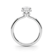 Crowned Cut Halo Emerald Diamond Engagement Ring in 10K/14K gold and platinum with certified lab-grown or natural diamonds