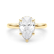 Graceful Halo Pear Diamond Engagement Ring in 10K/14K gold and platinum with certified lab-grown or natural diamonds