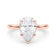Graceful Halo Pear Diamond Engagement Ring in 10K/14K gold and platinum with certified lab-grown or natural diamonds