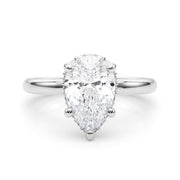 Graceful Halo Pear Diamond Engagement Ring in 10K/14K gold and platinum with certified lab-grown or natural diamonds