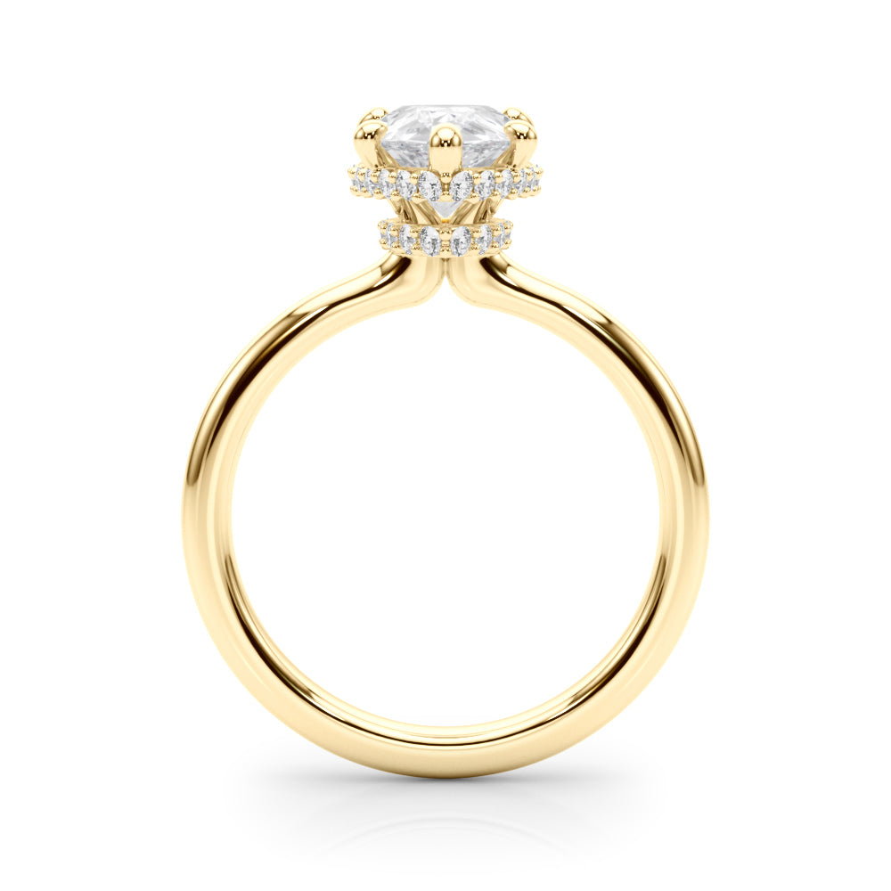 Graceful Halo Pear Diamond Engagement Ring in 10K/14K gold and platinum with certified lab-grown or natural diamonds