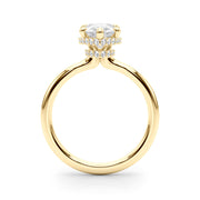 Graceful Halo Pear Diamond Engagement Ring in 10K/14K gold and platinum with certified lab-grown or natural diamonds