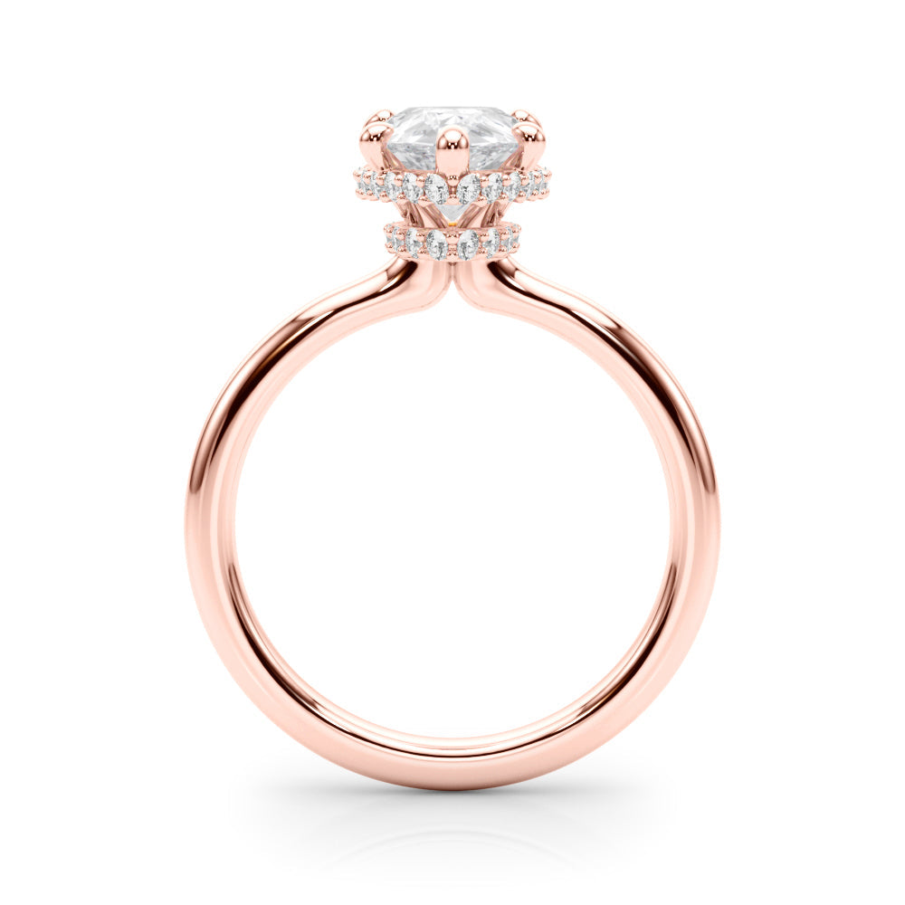 Graceful Halo Pear Diamond Engagement Ring in 10K/14K gold and platinum with certified lab-grown or natural diamonds
