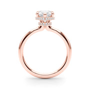 Graceful Halo Pear Diamond Engagement Ring in 10K/14K gold and platinum with certified lab-grown or natural diamonds