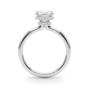 Graceful Halo Pear Diamond Engagement Ring in 10K/14K gold and platinum with certified lab-grown or natural diamonds