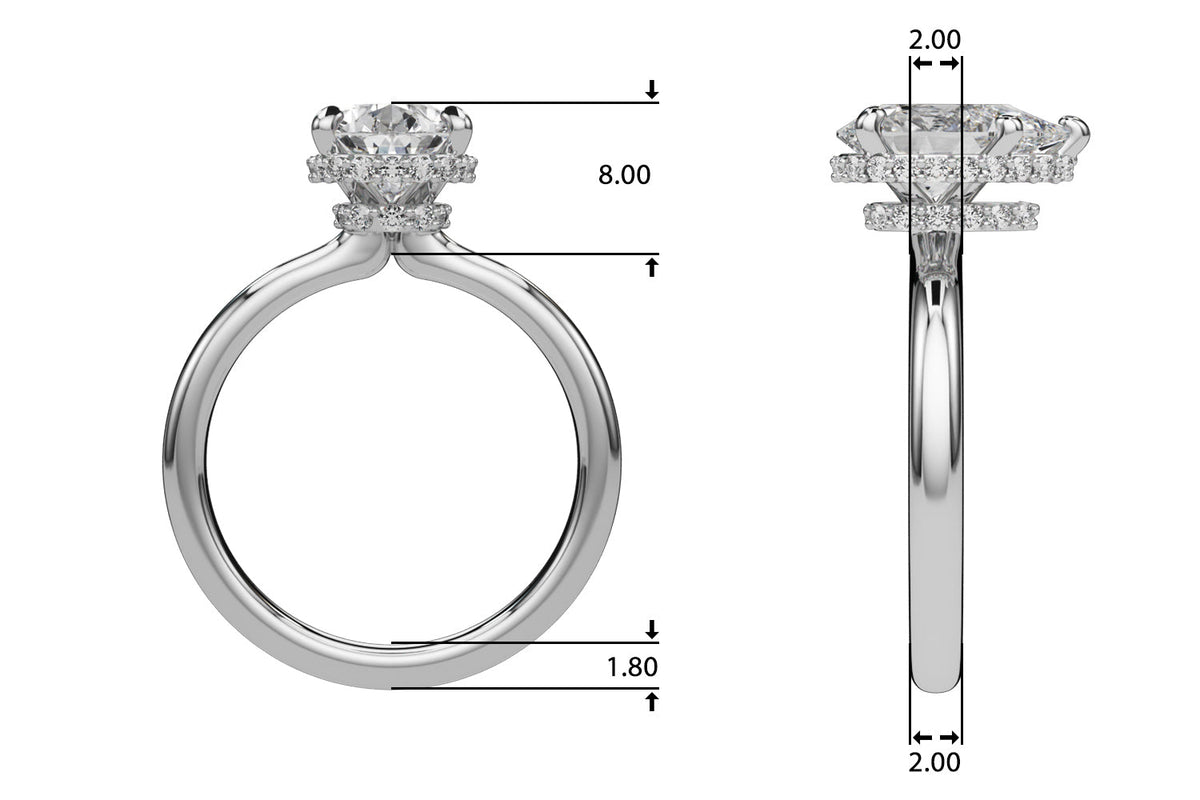 Graceful Halo Pear Diamond Engagement Ring in 10K/14K gold and platinum with certified lab-grown or natural diamonds