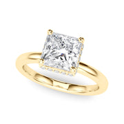 Dazzling Hidden Halo Cut Center Single Row Princess Diamond Engagement Ring in 10K/14K gold and platinum with certified lab-grown or natural diamonds