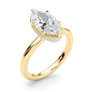 Splendid Halo Marquise Diamond Engagement Ring in 10K/14K gold and platinum with certified lab-grown or natural diamonds