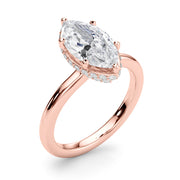 Splendid Halo Marquise Diamond Engagement Ring in 10K/14K gold and platinum with certified lab-grown or natural diamonds