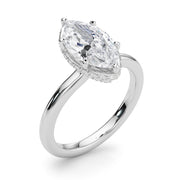 Splendid Halo Marquise Diamond Engagement Ring in 10K/14K gold and platinum with certified lab-grown or natural diamonds
