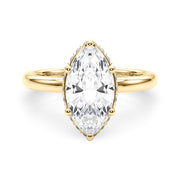 Splendid Halo Marquise Diamond Engagement Ring in 10K/14K gold and platinum with certified lab-grown or natural diamonds