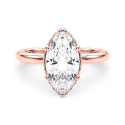Splendid Halo Marquise Diamond Engagement Ring in 10K/14K gold and platinum with certified lab-grown or natural diamonds