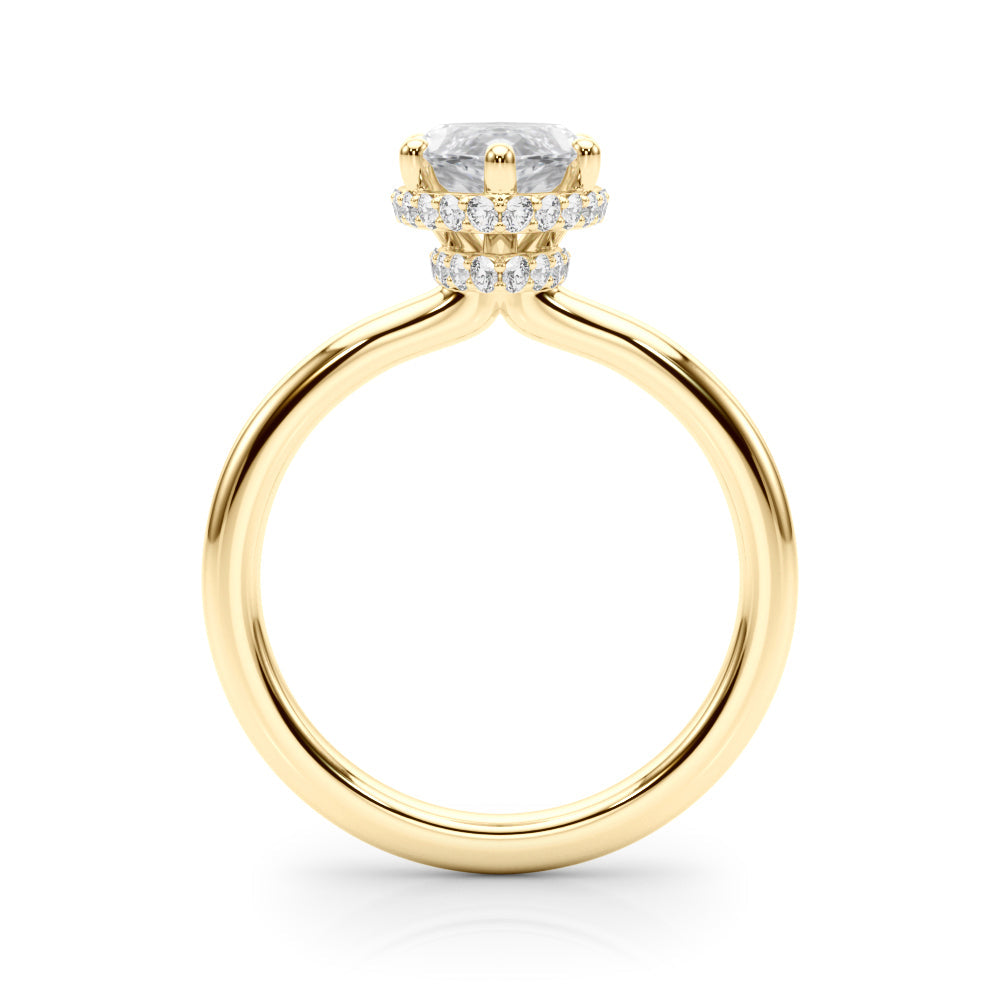 Splendid Halo Marquise Diamond Engagement Ring in 10K/14K gold and platinum with certified lab-grown or natural diamonds