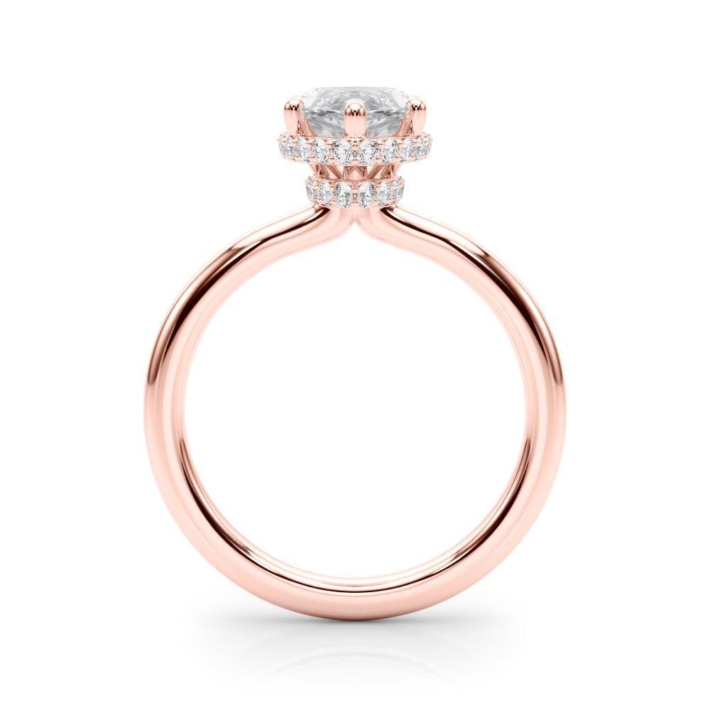 Splendid Halo Marquise Diamond Engagement Ring in 10K/14K gold and platinum with certified lab-grown or natural diamonds