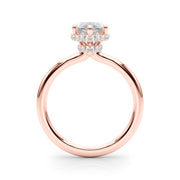 Splendid Halo Marquise Diamond Engagement Ring in 10K/14K gold and platinum with certified lab-grown or natural diamonds