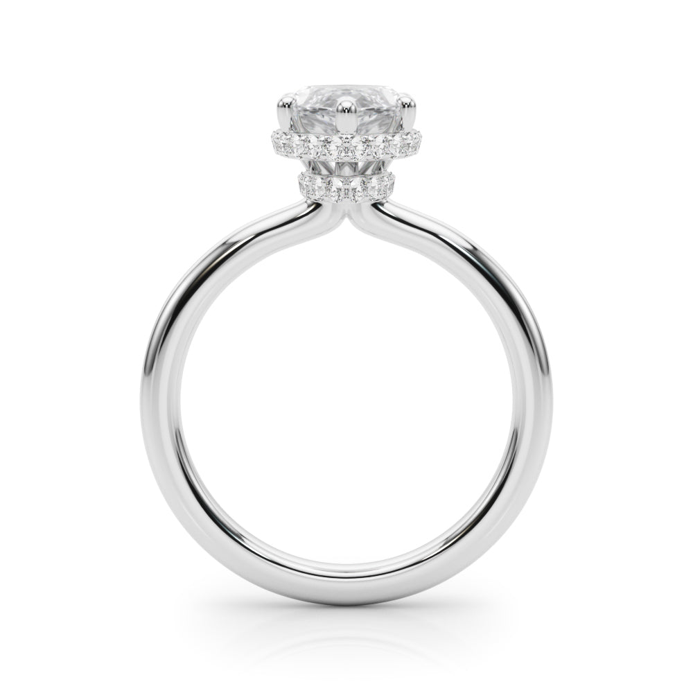 Splendid Halo Marquise Diamond Engagement Ring in 10K/14K gold and platinum with certified lab-grown or natural diamonds