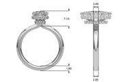 Splendid Halo Marquise Diamond Engagement Ring in 10K/14K gold and platinum with certified lab-grown or natural diamonds
