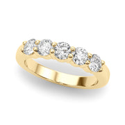5-Stone Shared Prong Half Eternity Ring in 10K/14K gold and platinum with certified lab-grown or natural diamonds