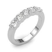 5-Stone Shared Prong Half Eternity Ring in Gold & Platinum