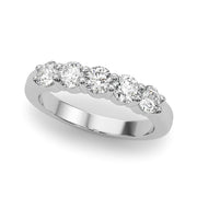 5-Stone Shared Prong Half Eternity Ring in Gold & Platinum