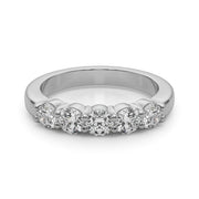 5-Stone Shared Prong Half Eternity Ring in Gold & Platinum
