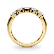 5-Stone Shared Prong Half Eternity Ring in Gold & Platinum