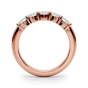 5-Stone Shared Prong Half Eternity Ring in Gold & Platinum