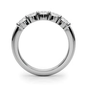5-Stone Shared Prong Half Eternity Ring in Gold & Platinum