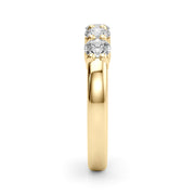 5-Stone Shared Prong Half Eternity Ring in Gold & Platinum