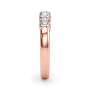 5-Stone Shared Prong Half Eternity Ring in Gold & Platinum