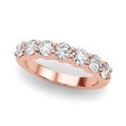 7-Stone Shared Prong Half Eternity Ring in Gold & Platinum