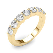 7-Stone Shared Prong Half Eternity Ring in Gold & Platinum