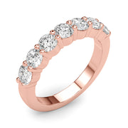 7-Stone Shared Prong Half Eternity Ring in Gold & Platinum