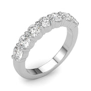 7-Stone Shared Prong Half Eternity Ring in Gold & Platinum