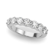 7-Stone Shared Prong Half Eternity Ring in Gold & Platinum