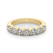 7-Stone Shared Prong Half Eternity Ring in Gold & Platinum