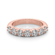 7-Stone Shared Prong Half Eternity Ring in Gold & Platinum