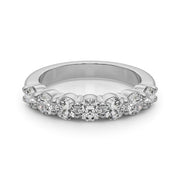 7-Stone Shared Prong Half Eternity Ring in Gold & Platinum